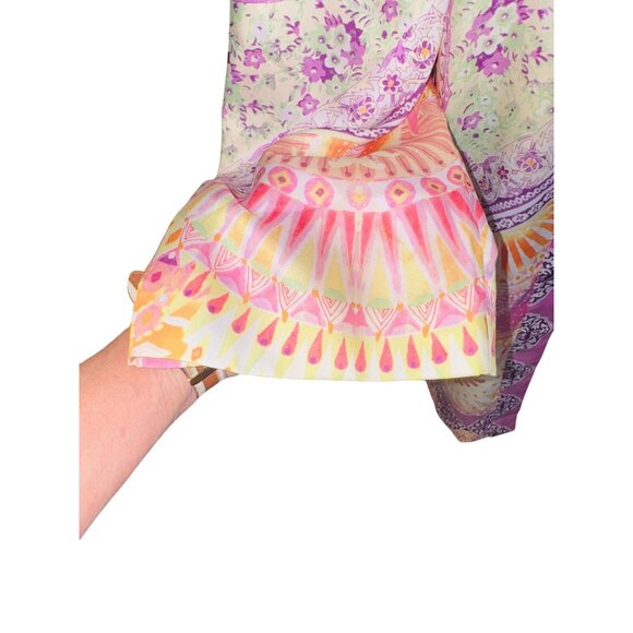 Chicos Duster Boho Multicolor Open Front Kimono Jacket Size 12/14 Gypsy Hippie - Picture 8 of 9